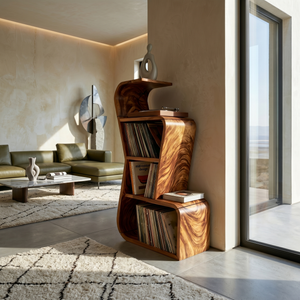 Modern Sculptural Vinyl Record Stand Luxury Residence
