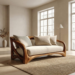 Modern Handcrafted Wood Sofa For Living Room