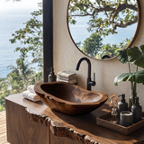 Handcrafted Wooden Vessel Sink For Timeless Bathroom Style