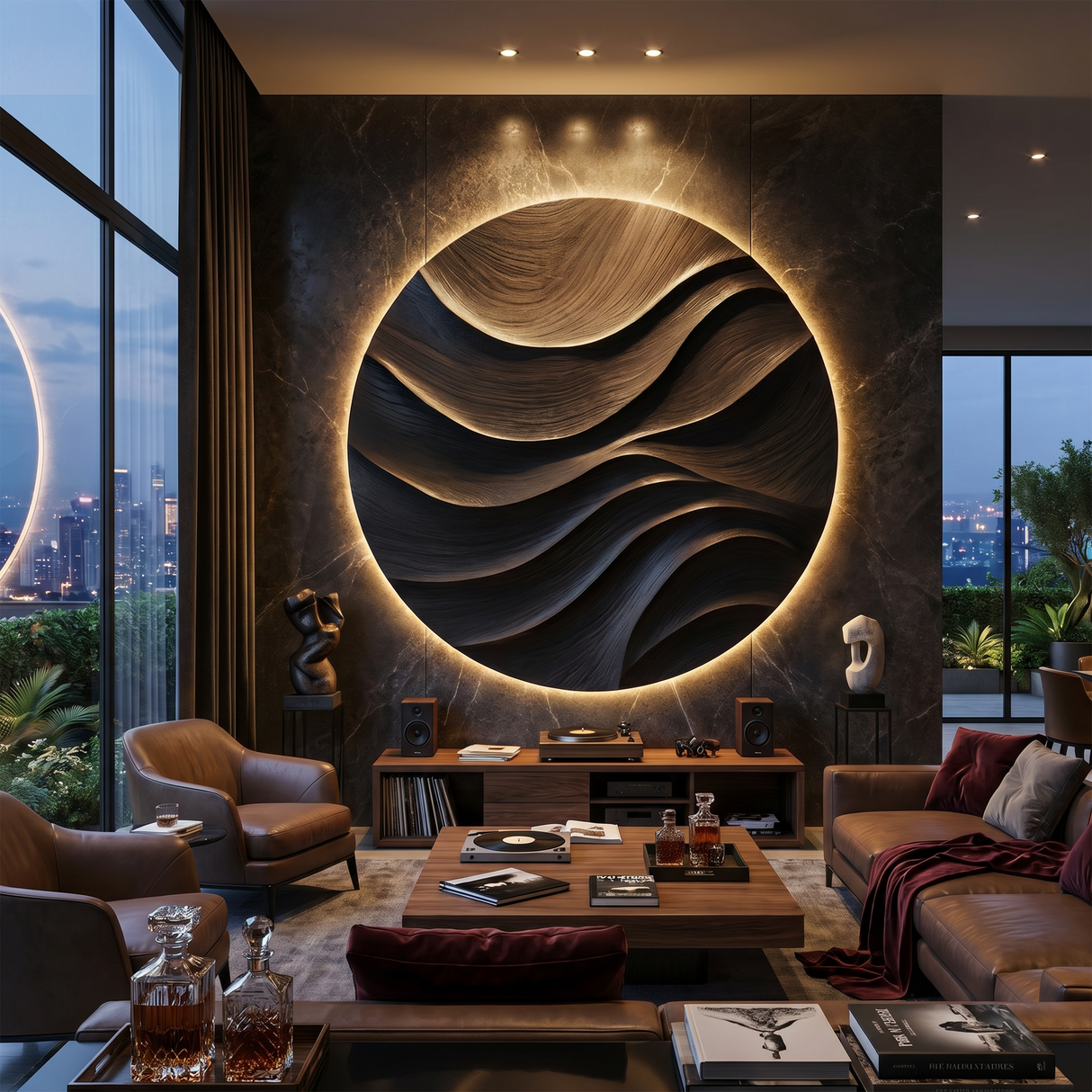 Mid Century Abstract Wall Decor For Resort Interior Space
