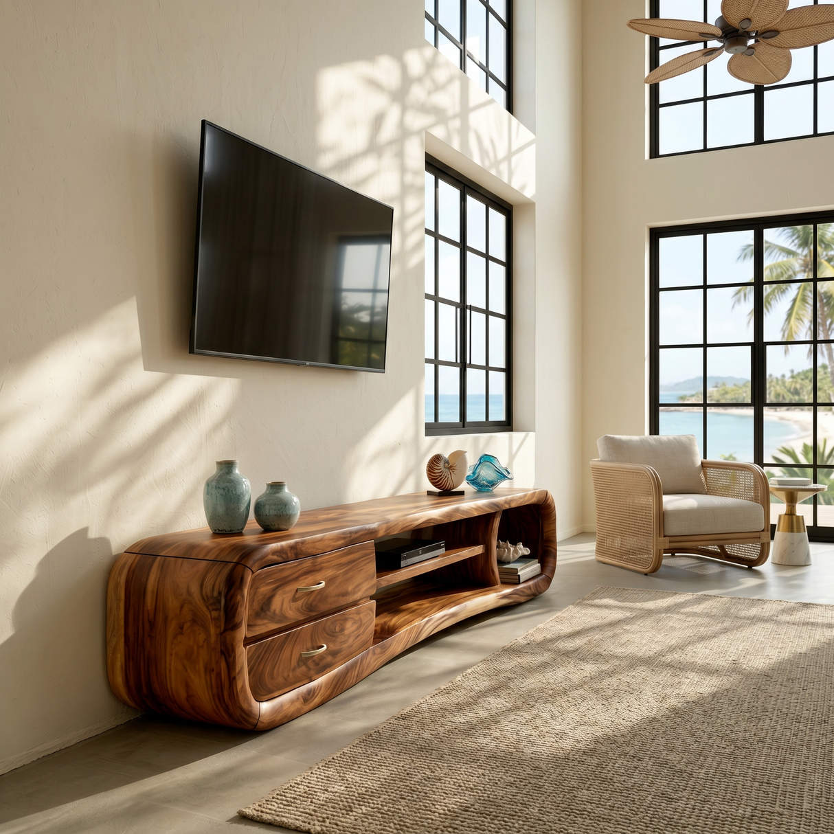 Luxury Media Console Contemporary Living Space