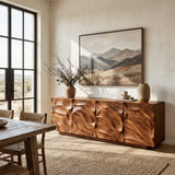 Artistic Carved Wooden Cabinet For Luxury Living Room