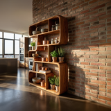 Rustic Farmhouse Geometric Bookshelf Hallway Storage Shelf
