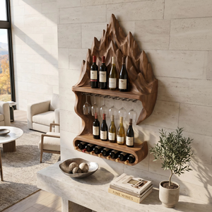 Contemporary Mountain Wine Storage Shelf For Lounge Area