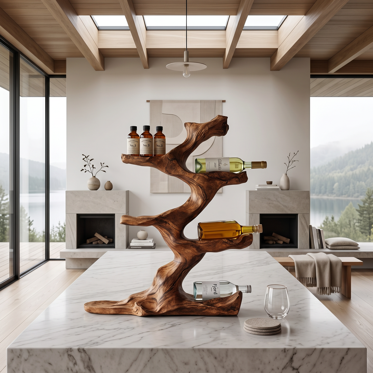 Rustic Wine Holder For Furniture Display Shelf Ideas
