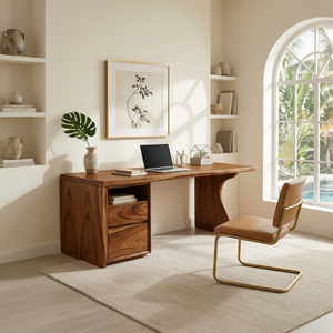Contemporary Laptop Desk With Side Storage For City Apartment Office
