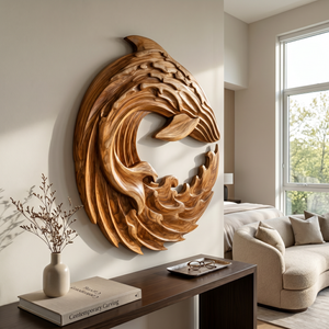 Contemporary Ocean Wave Wood Wall Art For Luxury Living Room Decor