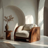 Minimalist Curved Frame Armchair For Contemporary Home