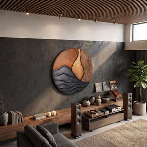 Mid Century Wood Wall Art For Bedroom Modern Home Decor