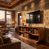 Contemporary Rounded TV Console For Open Living Space