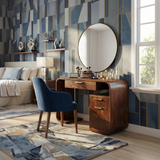 Modern Sculptural Vanity Table Bedroom Dressing Area Makeup Space