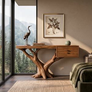 Contemporary Floating Tree Console Table Modern Hallway