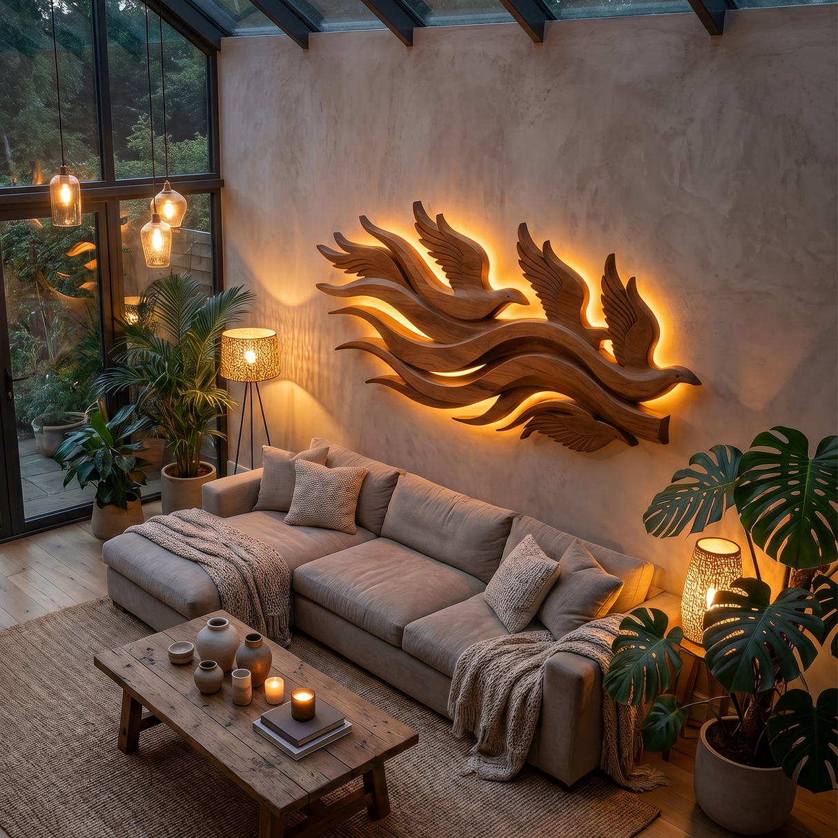 Mid Century Statement Wall Panel For Great Room Interior