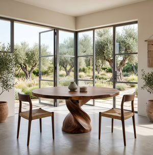 Luxury Twisted Pedestal Dining Table For Dining Room