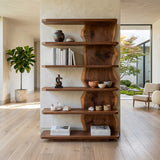 Scandinavian Natural Wood Standing Shelf For Corner Space