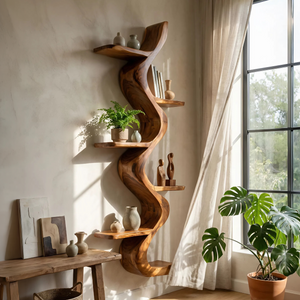 Mid Century Wall Shelf For Home Office Storage