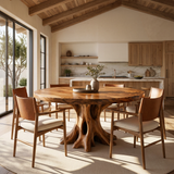 Contemporary Round Dining Table Inspired Tree Pedestal For Luxury Dining
