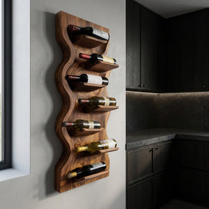 Contemporary Wooden Wine Rack For Dining Room Wall Storage