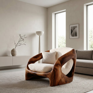 Contemporary Curved Armchair For Modern Living Room