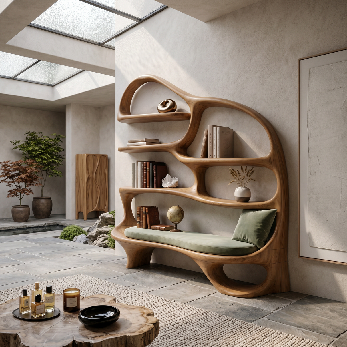 Modern Reading Nook Bookcase For Contemporary Living Room