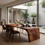 Contemporary Carved Wooden Dining Table For Dining Room