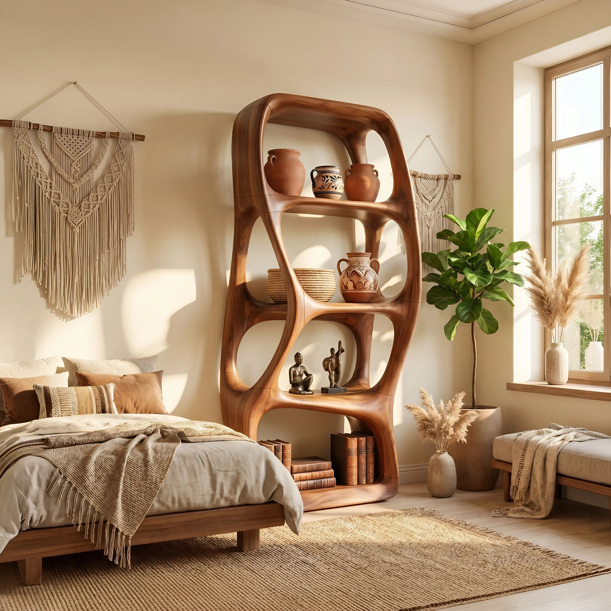 Modern Artistic Bookshelf Display Organizer For Living Room