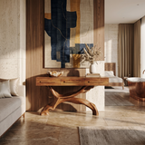 Mid Century Live Edge Entryway Table For Bedroom Rustic Accent