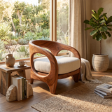 Organic Modern Sculptural Accent Chair Elegant Veranda