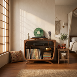 Mid Century Record Player Stand For Lounge Corner Space
