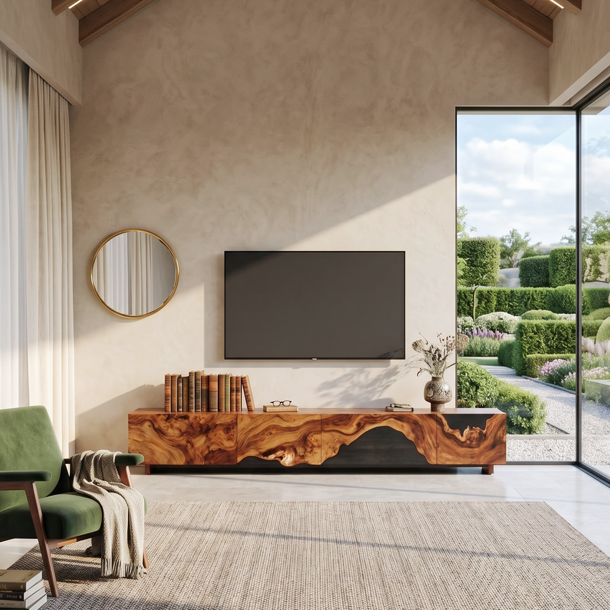 Mid Century TV Console For Stylish Living Room