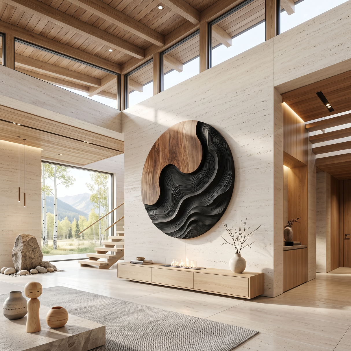Scandinavian Decorative Wall Sculpture For Resort Suite Interior