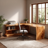 Wooden Desk With Storage Design For Home Workspace