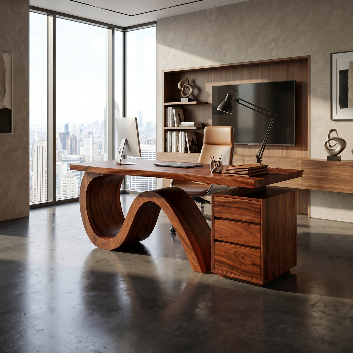 Organic Live Edge Executive Desk City Office