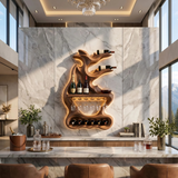Contemporary Sculptural Wine Organizer For Dining Space