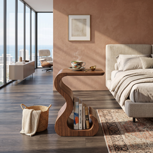 Minimalist Open Base Side Table For Bedroom Corner Space