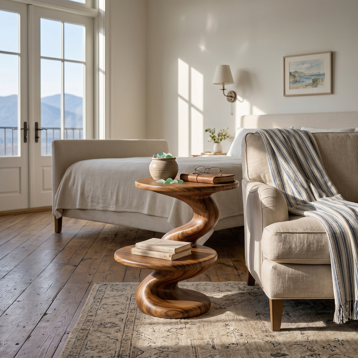 Contemporary Two Tier Side Table Modern Lounge