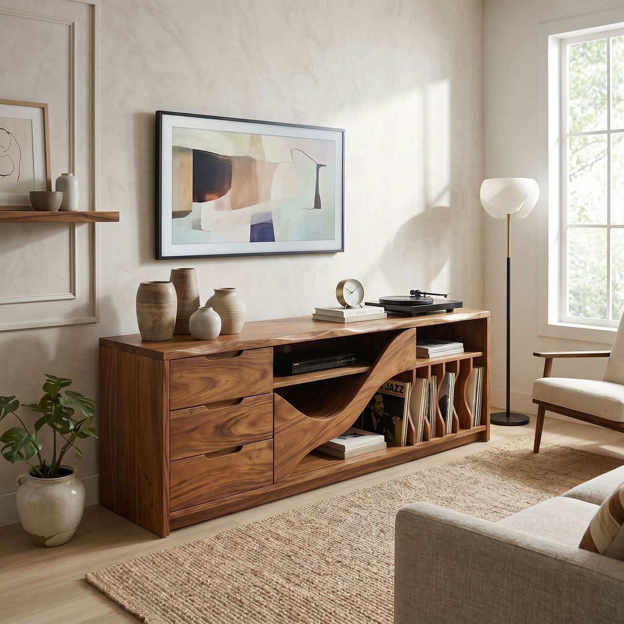 Industrial Wooden TV Cabinet Contemporary Loft Living