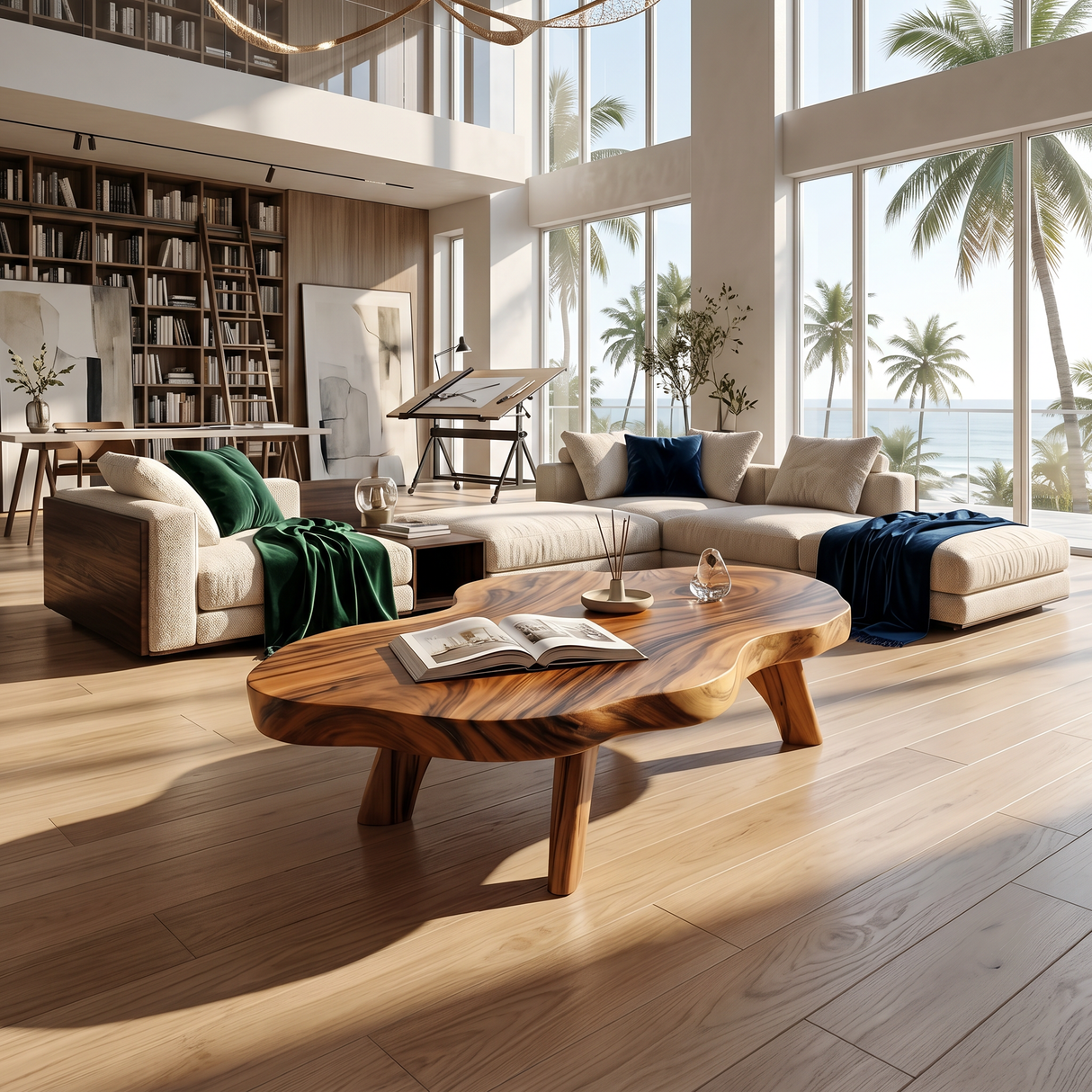 Farmhouse Solid Wood Coffee Table For Living Room Furniture