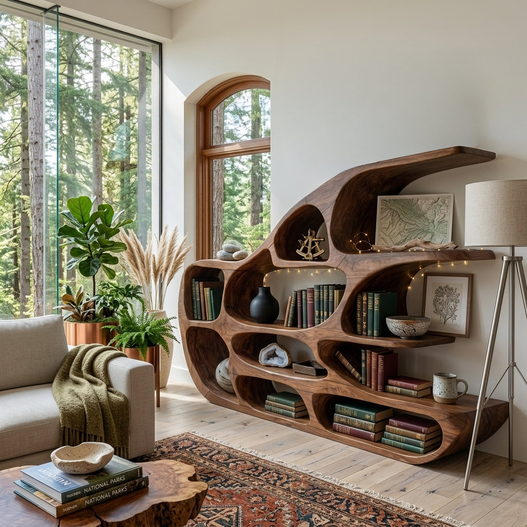 Modern Sculptural Shelf For Holiday Decoration
