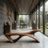 Organic Modern Sculptural Bench For Entryway