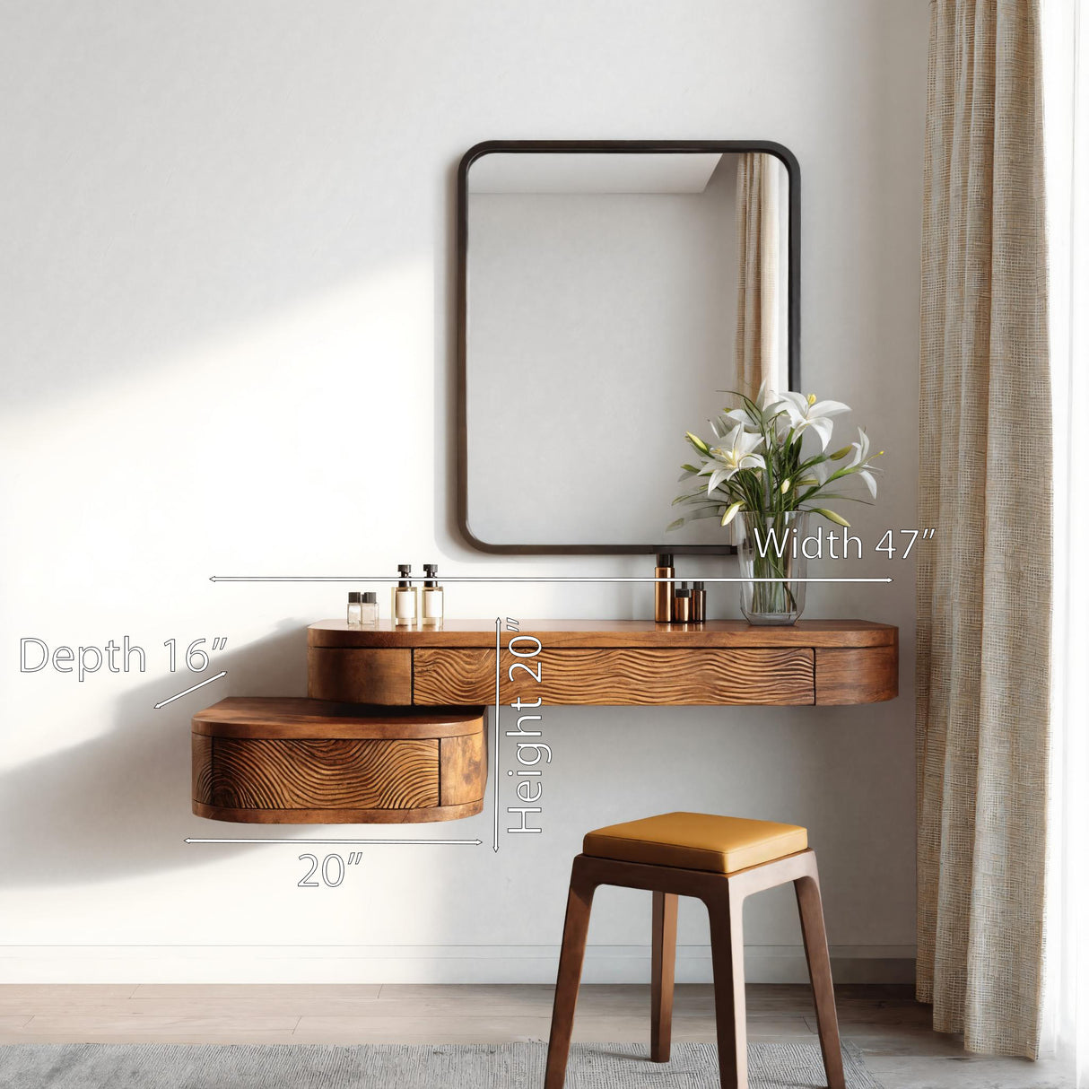 Modern Floating Vanity Table For Bedroom