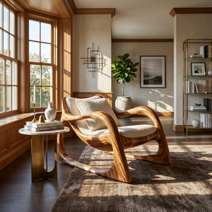Biophilic Organic Accent Chair Tropical Sunroom