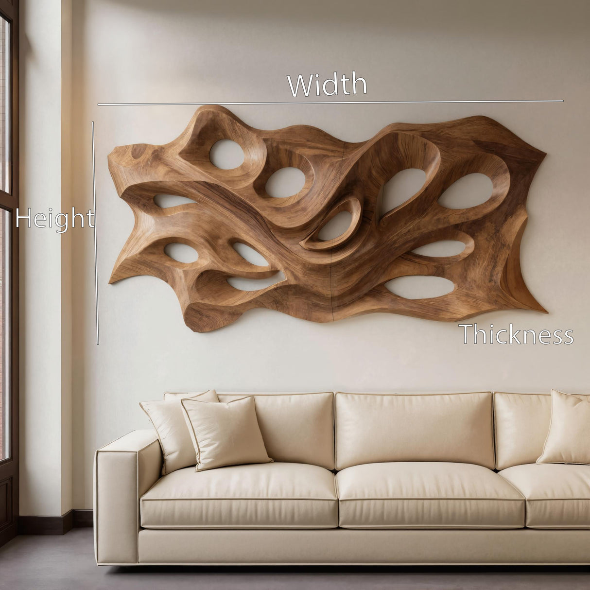 Organic Sculptural Wall Art Panel For Living Room