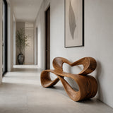 Modern Bench With Heart-Shaped Backrest For Hallway