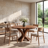 Organic Round Dining Table Sculptural Tree Root Pedestal For Dining Room