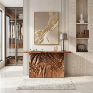 Modern Sculpted Base Display Table For Lounge Interior Space