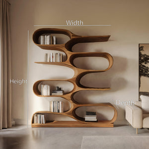 Organic Living Room Bookshelf For Home Decor