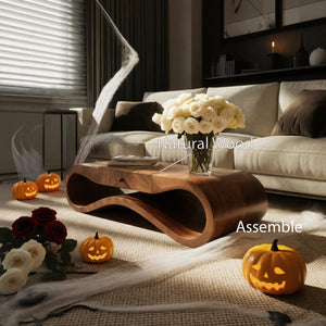 Rustic Halloween Sculptural Wood Coffee Table For Living Room Or Office