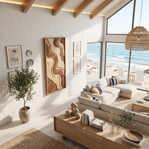 Contemporary Curved Line Wall Art For Lounge Area