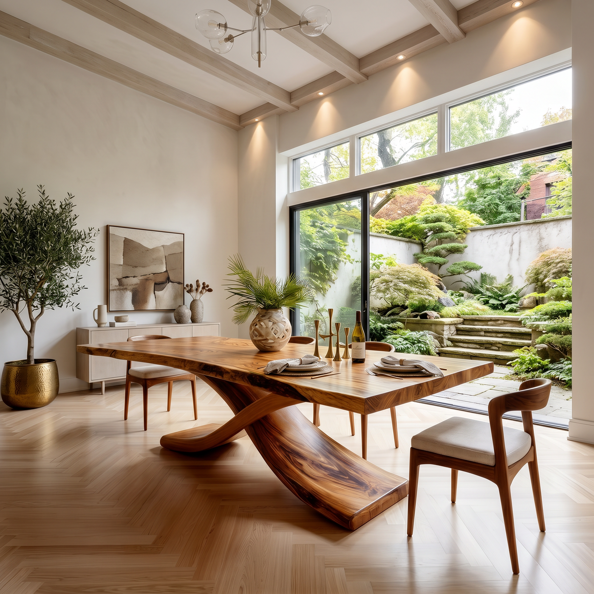 Modern Thick Top Dining Table For Kitchen Dining Area